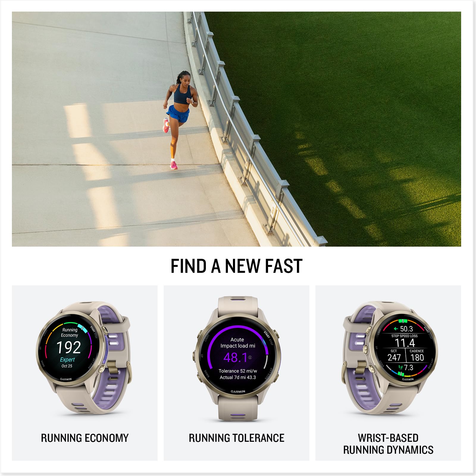 Garmin Forerunner 970 Running Smartwatch, Gps Fitness Smart Watch For Men And Women, Soft Gold Titanium With French Gray Case An